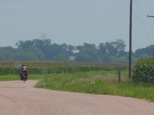 Debbie cycling in South Dakota